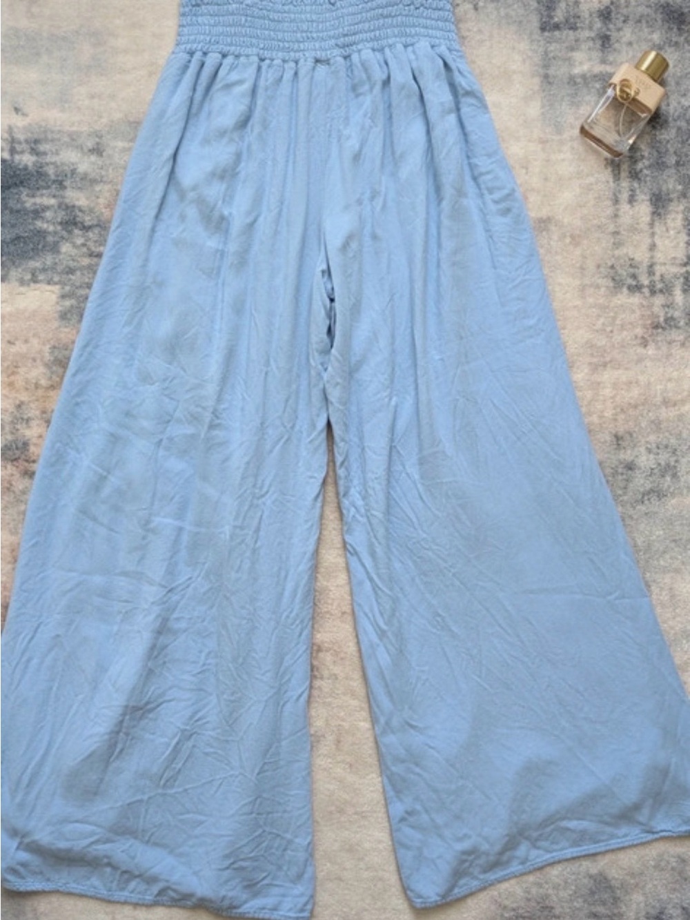 Rewash Light Blue Wide Leg Smocked Waist Pants